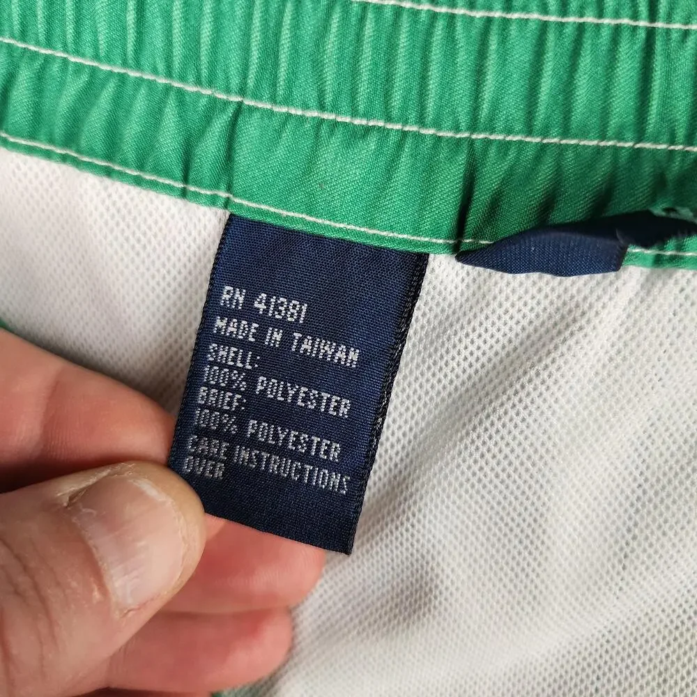 Vintage Polo Ralph Lauren Swim Trunks Mens Large Green Board Shorts Mesh Lined